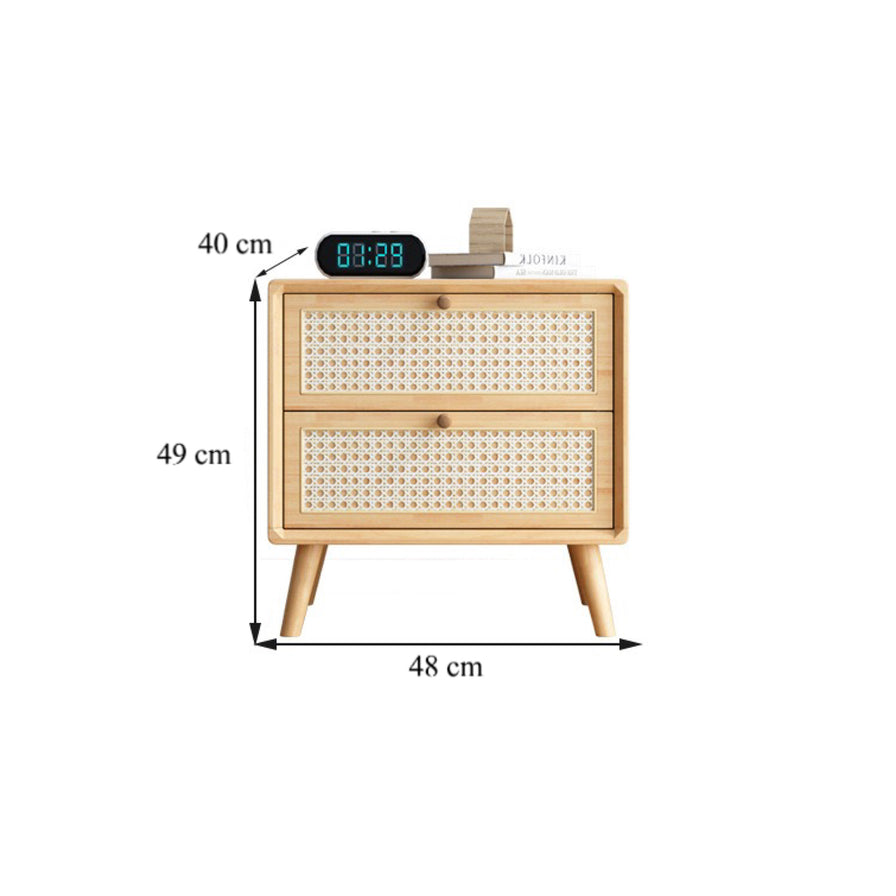 Cottage Rattan Bedside Table