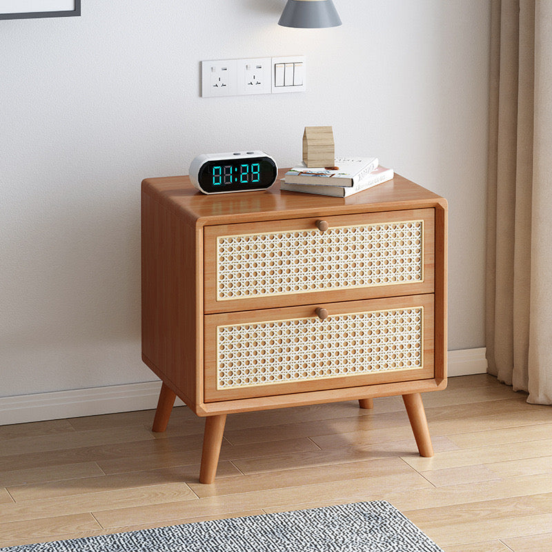 Cottage Rattan Bedside Table