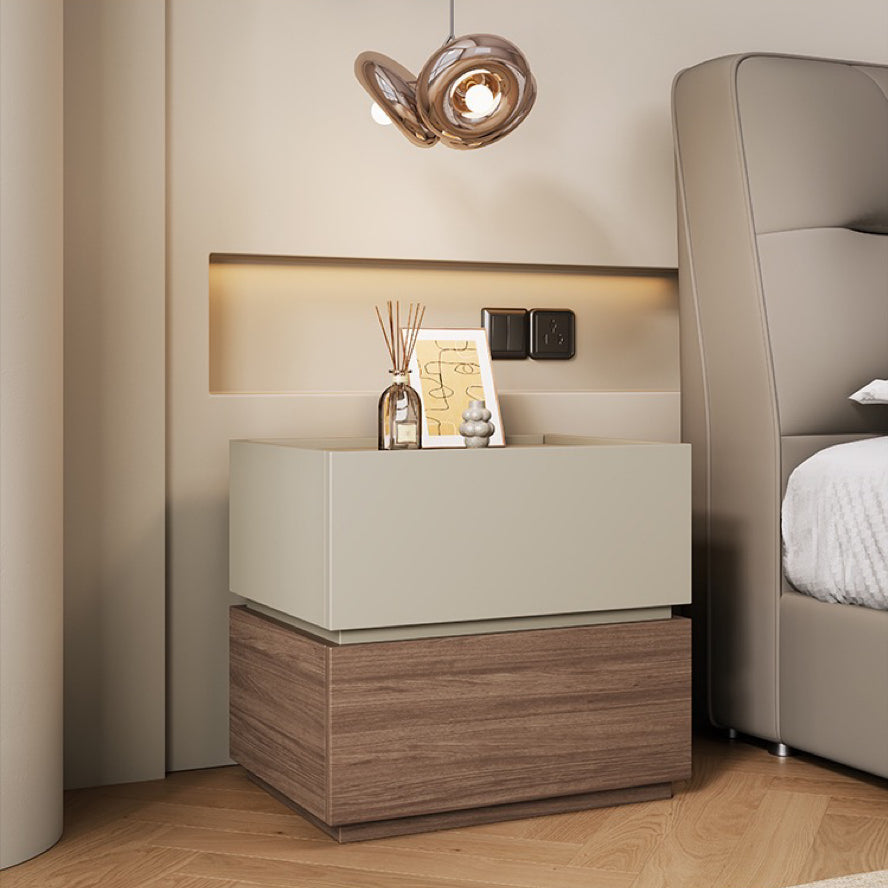 Urban Wooden Block Bedside Table