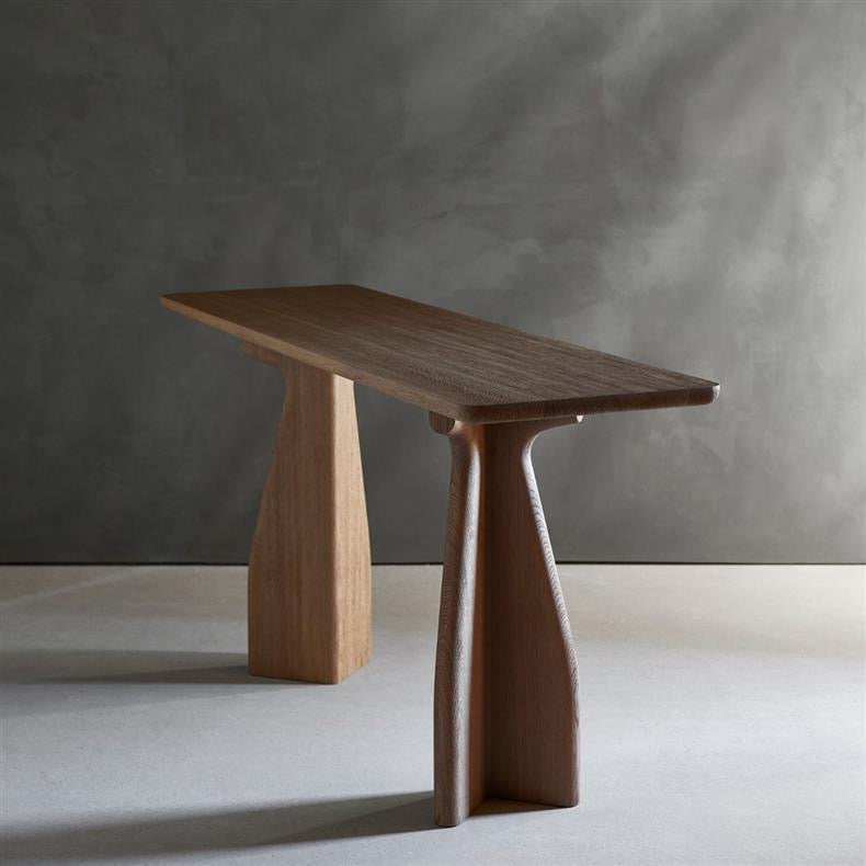 Walnut Wood Console Table