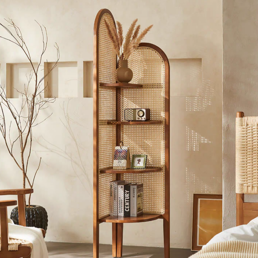 Solara Rattan Corner Cabinet