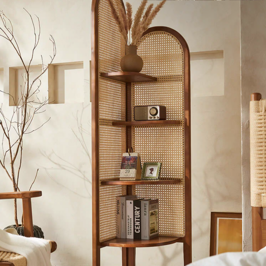 Solara Rattan Corner Cabinet