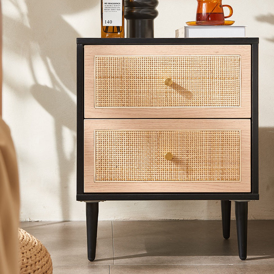 Noir Rattan Bedside Table