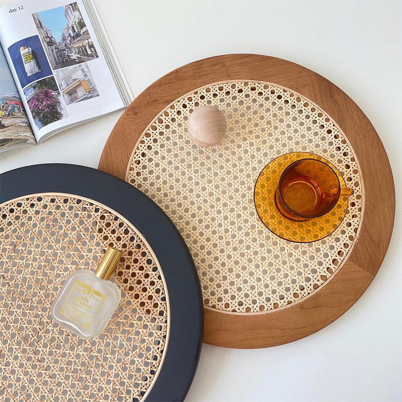 Wood Rattan Placemat (Set of Two)