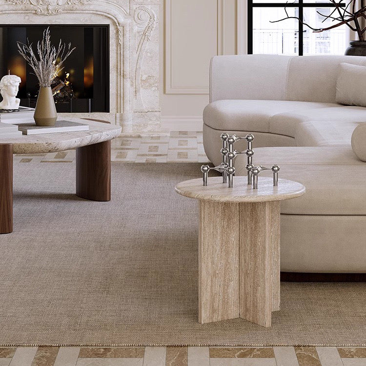 Natural Travertine Accent Table