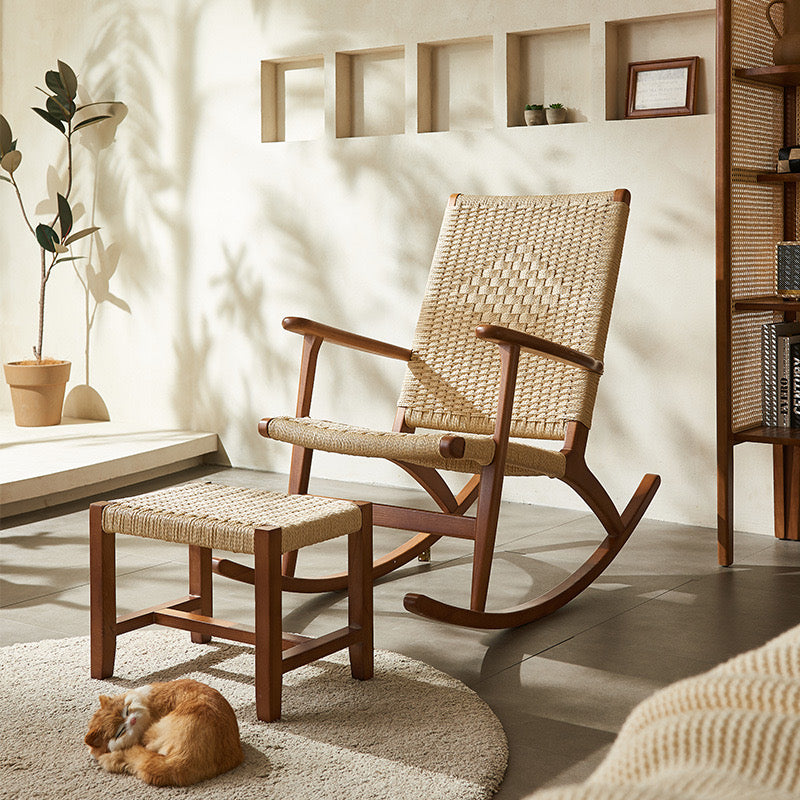Cabin Wood Rocking Chair Set