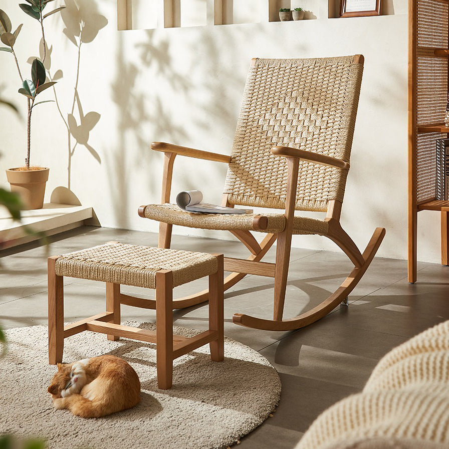 Cabin Wood Rocking Chair Set