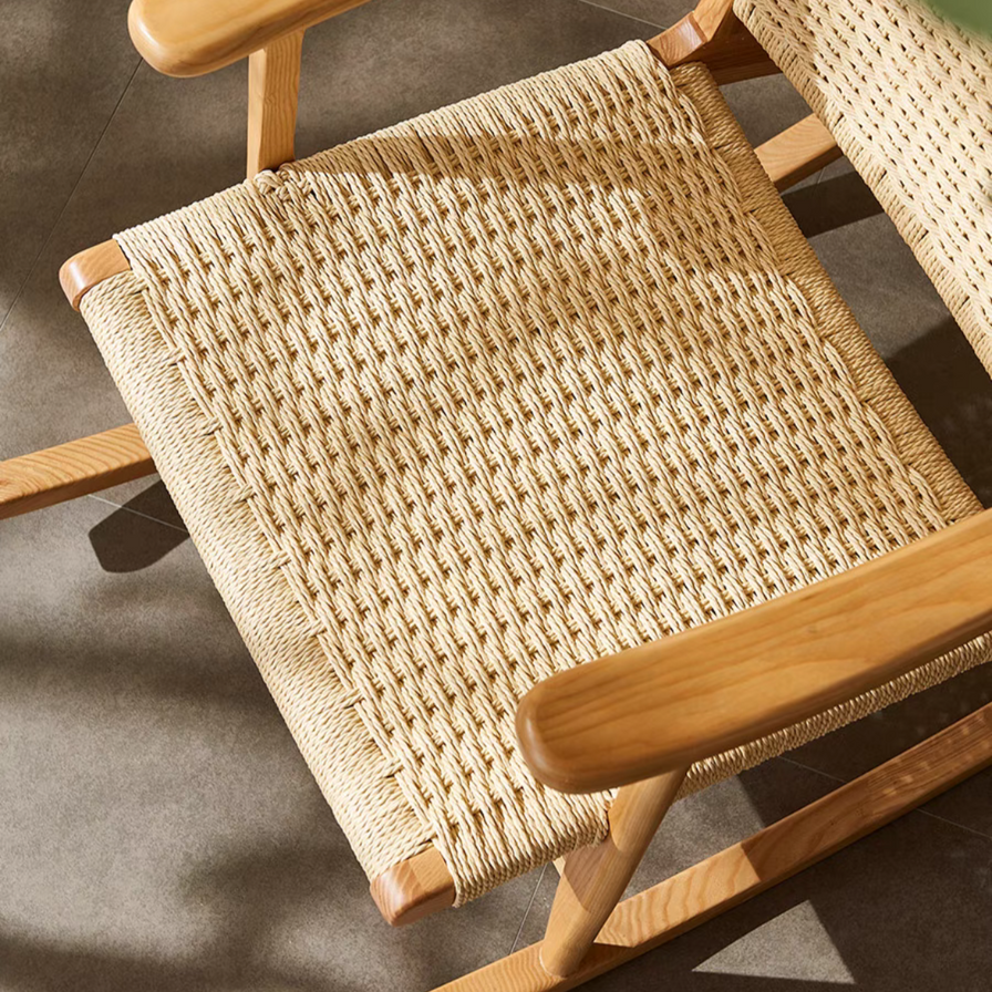 Cabin Wood Rocking Chair Set
