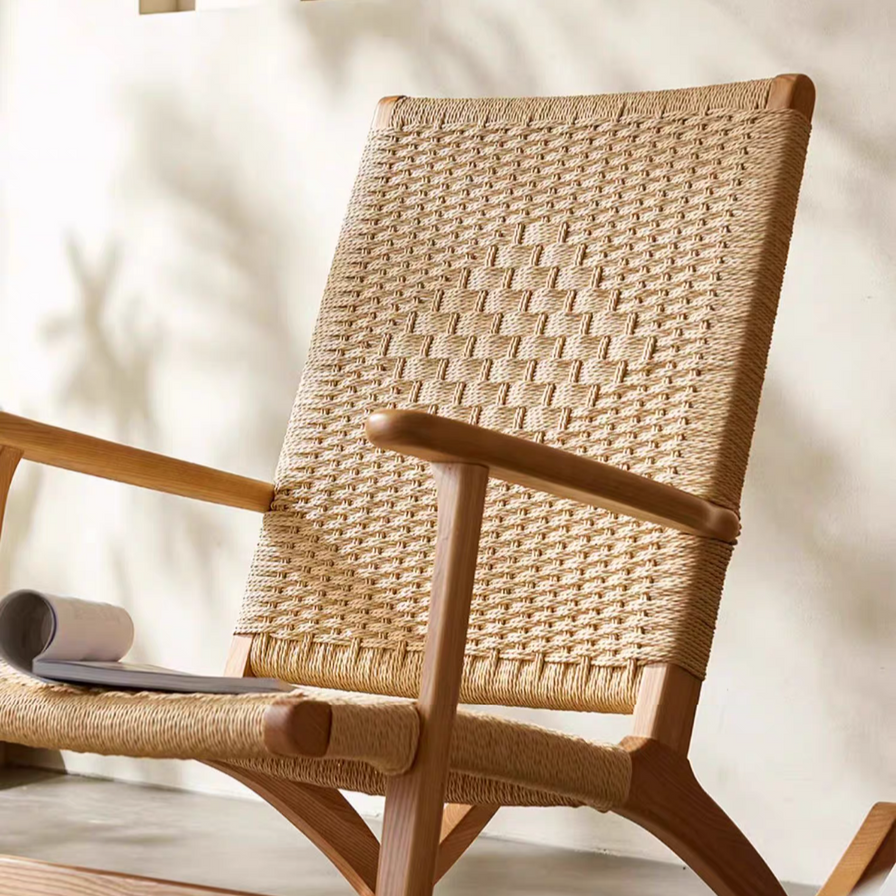 Cabin Wood Rocking Chair Set