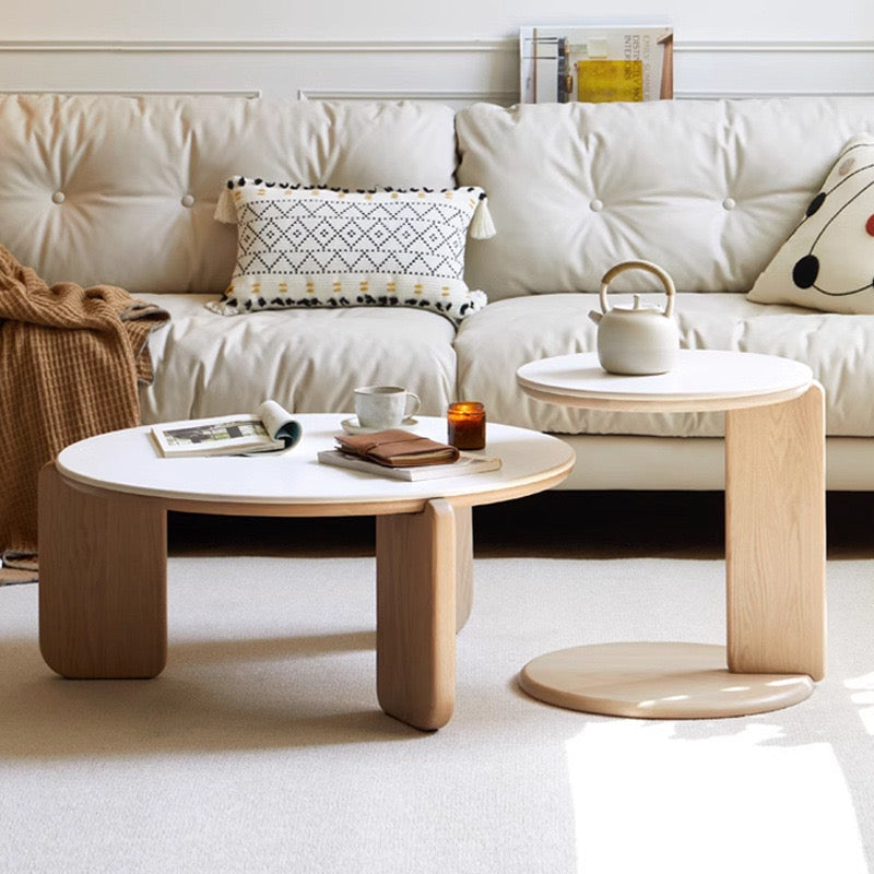 Kanso Natural Wood Coffee Table Set