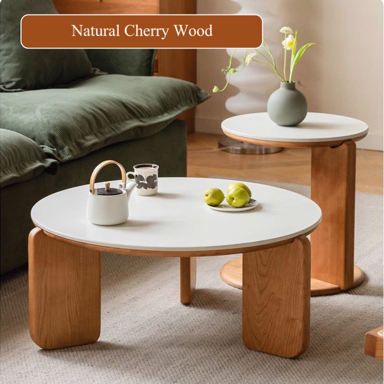 Kanso Natural Wood Coffee Table Set