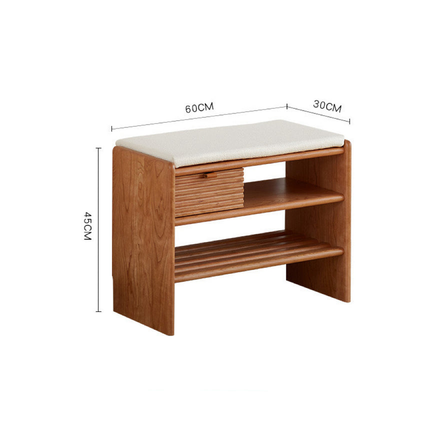 Nomi Cherry Wood Shoe Bench