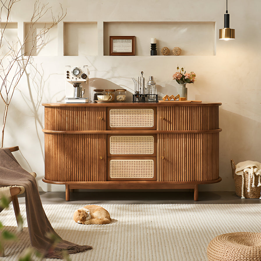 Lattice Rustic Wood Cabinet